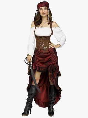 Pirate Queen Womens Costume, Women’s Size 14-16, Dress & Belt only